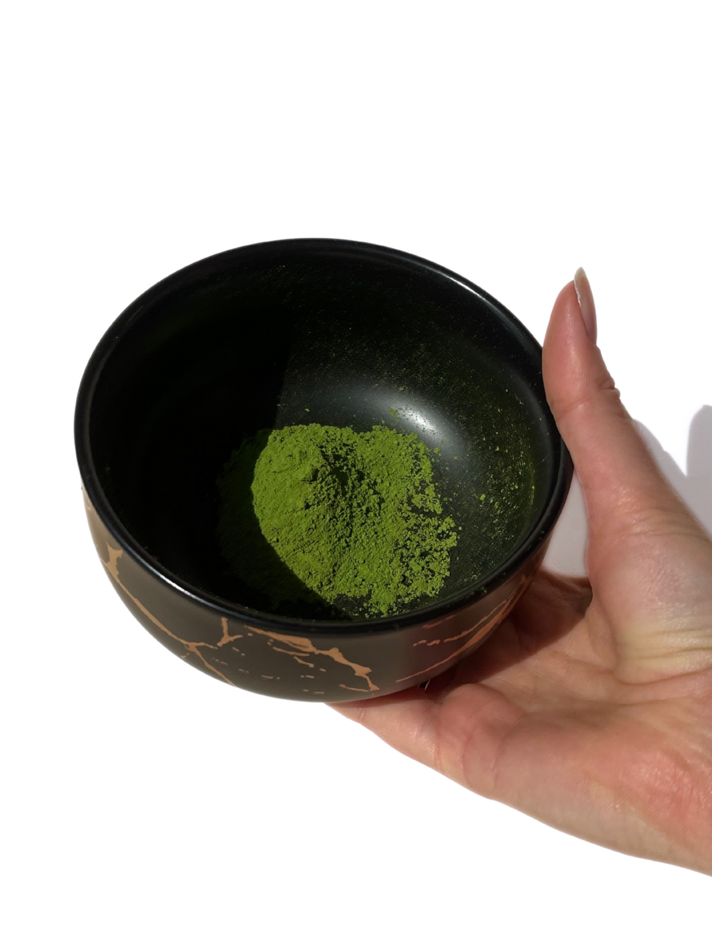 Black and Gold Marble Matcha Bowl