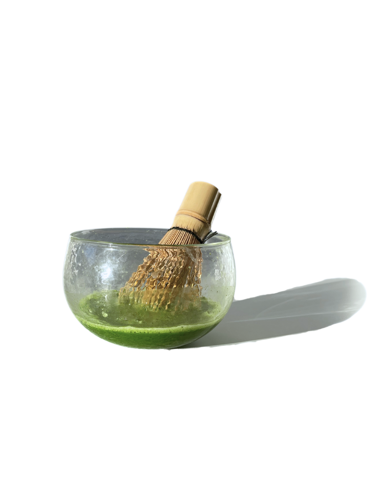 Cuenco de vidrio para matcha con pico vertedor